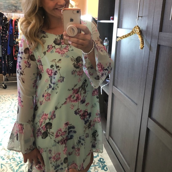 Mint Floral Dress - Picture 6 of 7